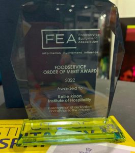 IoH Chair Kellie Rixon MBE FIH receives Foodservice Order of Merit Award 2022 | Institute of Hospitality